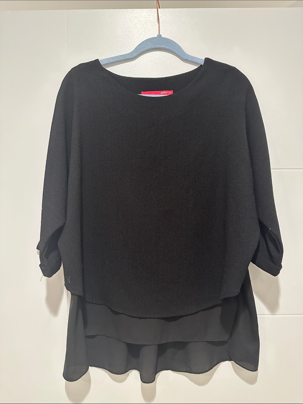 Women’s Black Layered Blouse - Classic Effortless Top